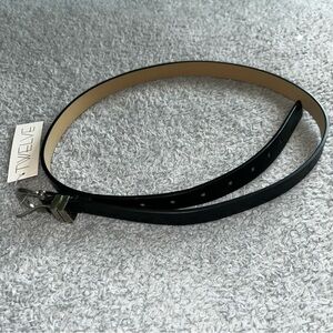 S-Twelve Black Leather Belt Sleek Minimalist Design